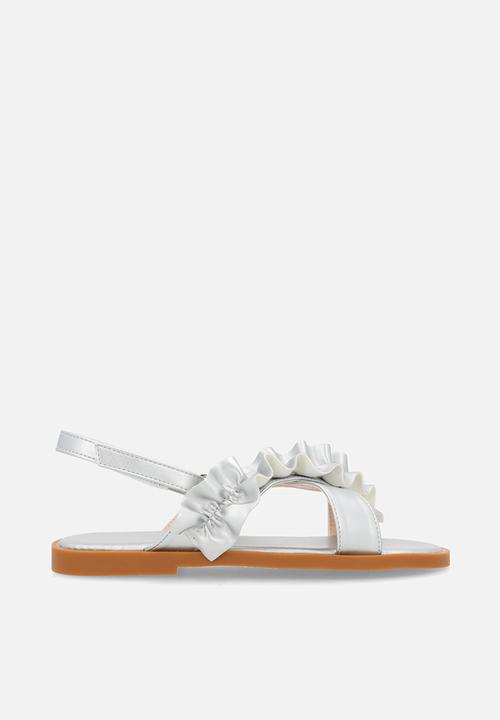 Pop Candy - Single ruffle sandals - silver