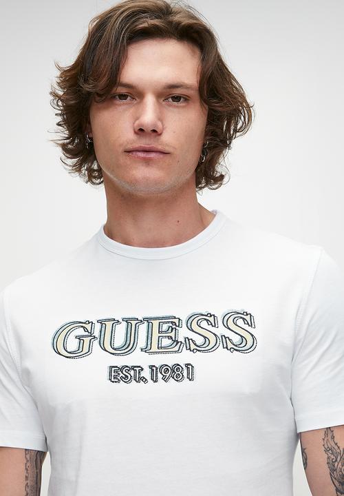 GUESS - Short sleeve Cn Guess Logo Tee - Pure White