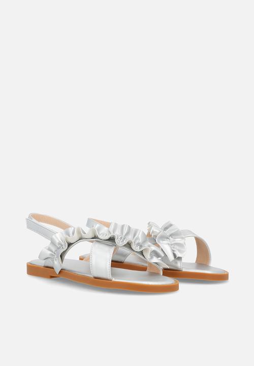 Pop Candy - Single ruffle sandals - silver
