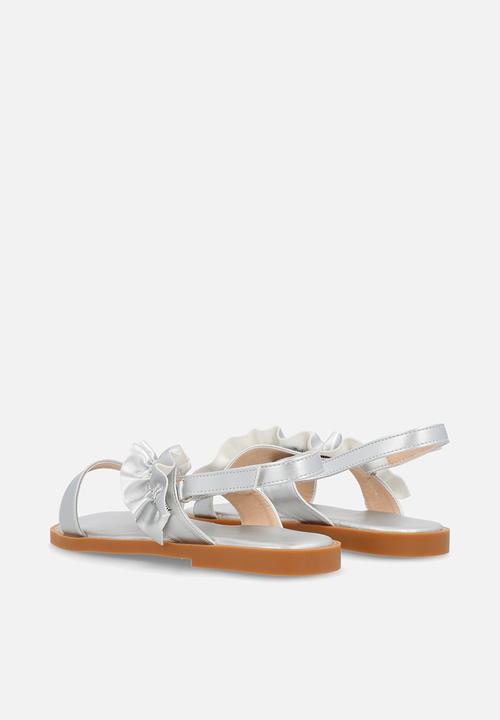 Pop Candy - Single ruffle sandals - silver