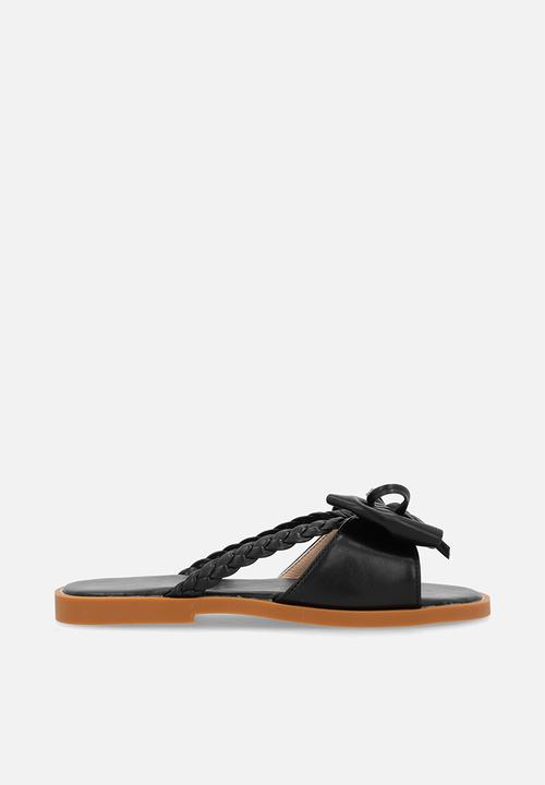 Pop Candy - Bow knot décor sandal - black