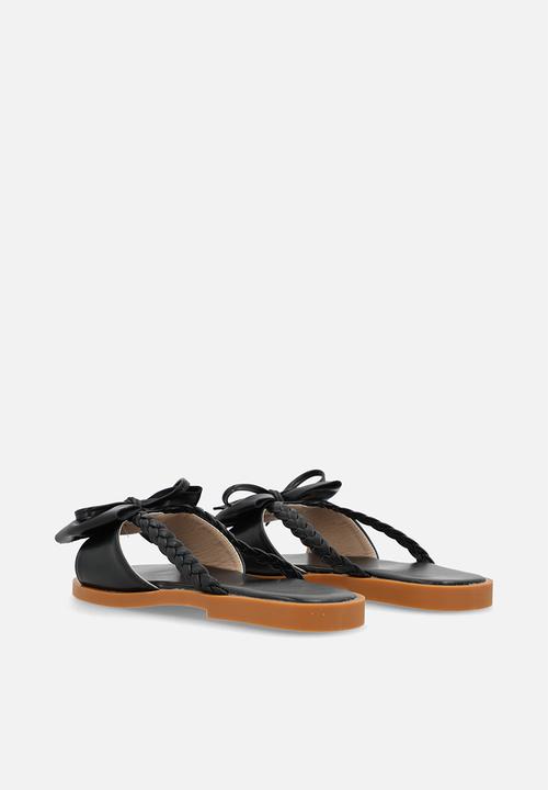 Pop Candy - Bow knot décor sandal - black