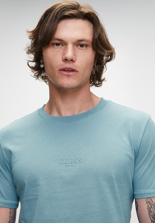 GUESS - Short sleeve Bsc Guess Stack Tee - Honest Blue Multi