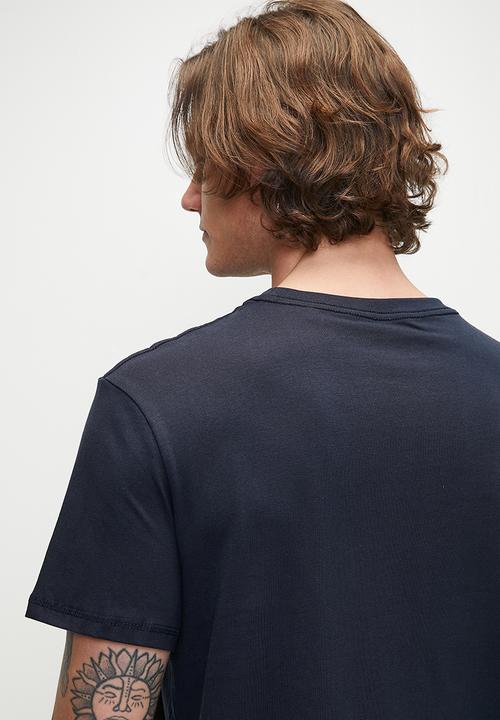 GUESS - Ss Cn Flower Embro Tee - Smart Blue