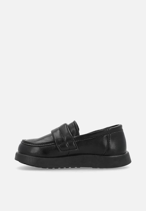 Pop Candy - Thick sole loafers with adjustable fastener - black