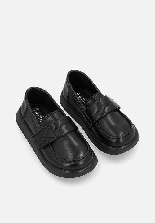Pop Candy - Thick sole loafers with adjustable fastener - black