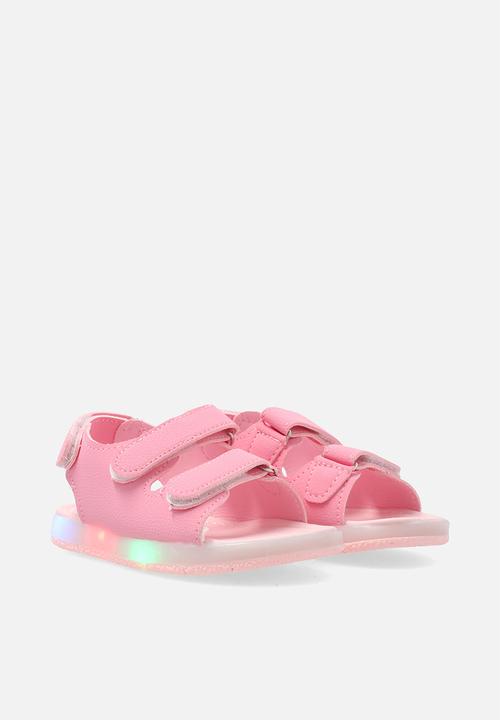 Pop Candy - Twin strap light up sandals - pink