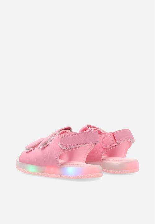 Pop Candy - Twin strap light up sandals - pink