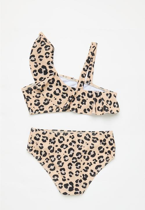 Pop Candy - Printed bikini set - beige & black