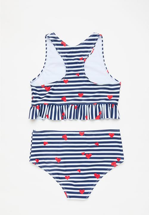 Pop Candy - Two-piece bikini - navy stripes/hearts