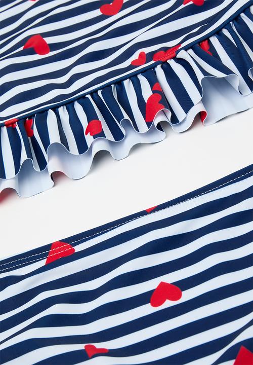 Pop Candy - Two-piece bikini - navy stripes/hearts