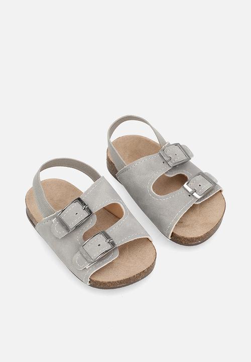 Pop Candy - Twin buckle sandals - light grey