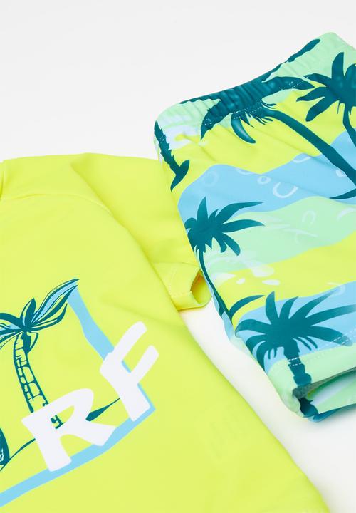 Pop Candy - Printed tee  & swim shorts set - multi