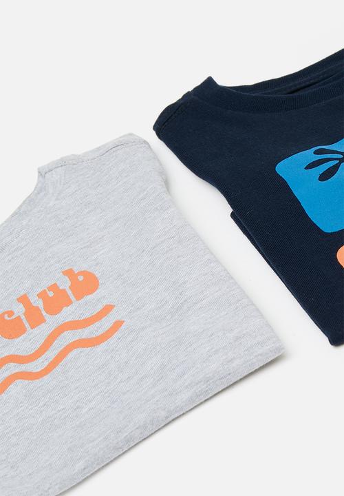 Pop Candy - 2 Pack tee - navy/grey