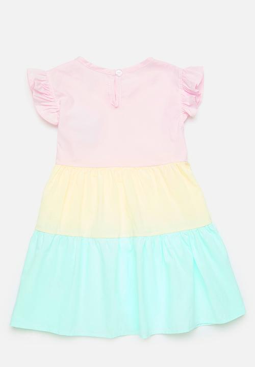 Pop Candy - Colour block dress with bag - multi