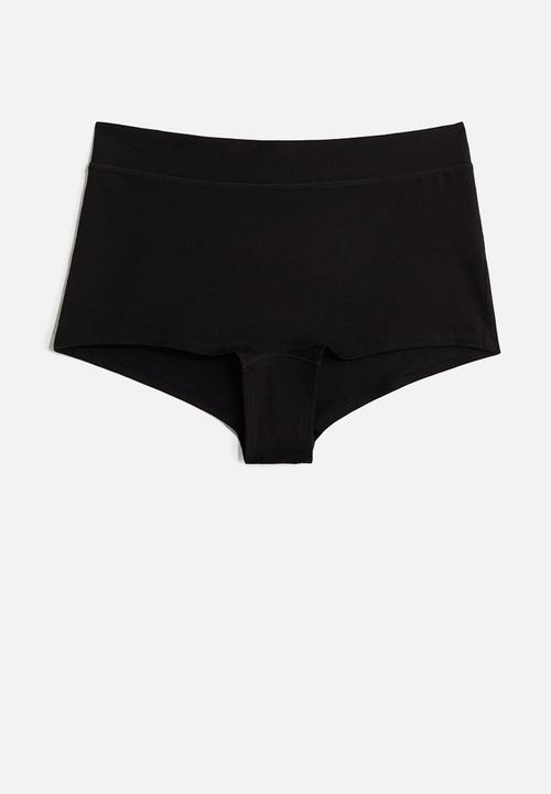 H&M - 3 pack cotton shortie briefs - black