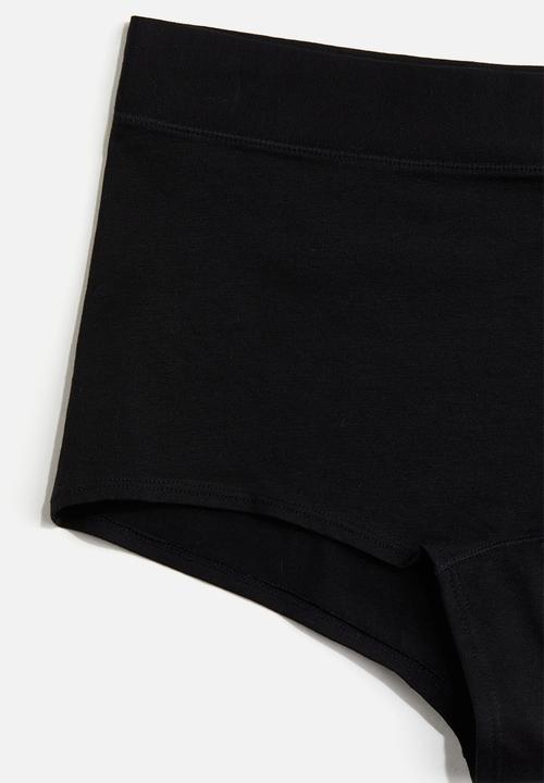 H&M - 3 pack cotton shortie briefs - black