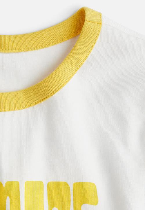H&M - Ribbed t-shirt - cream mi amore