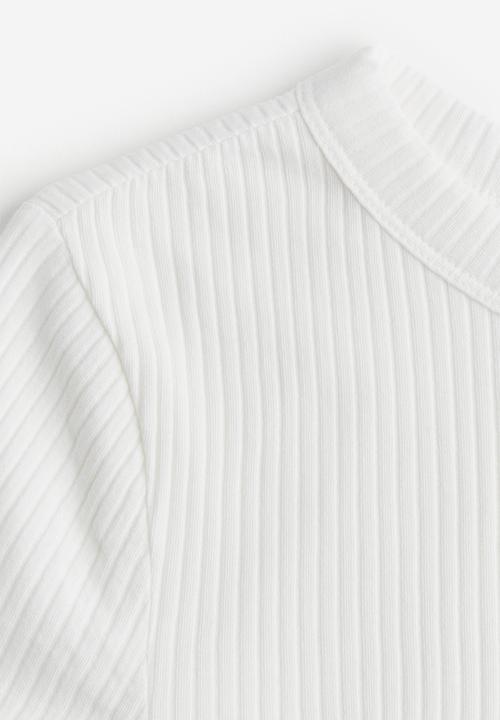 H&M - Ribbed t-shirt - cream