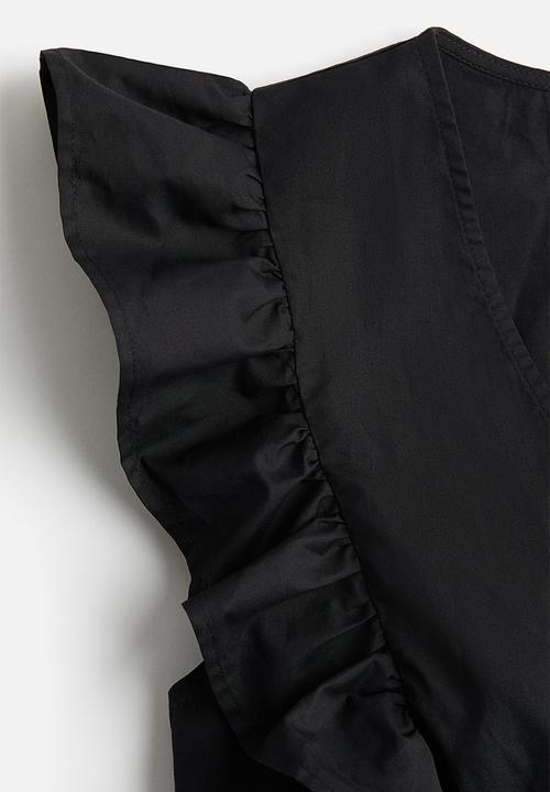 H&M - Cropped wrap top - black