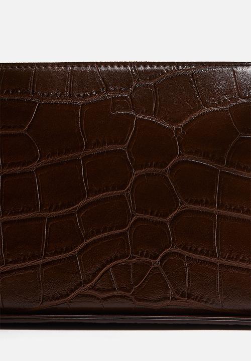 H&M - Shoulder bag - brown crocodile-patterned