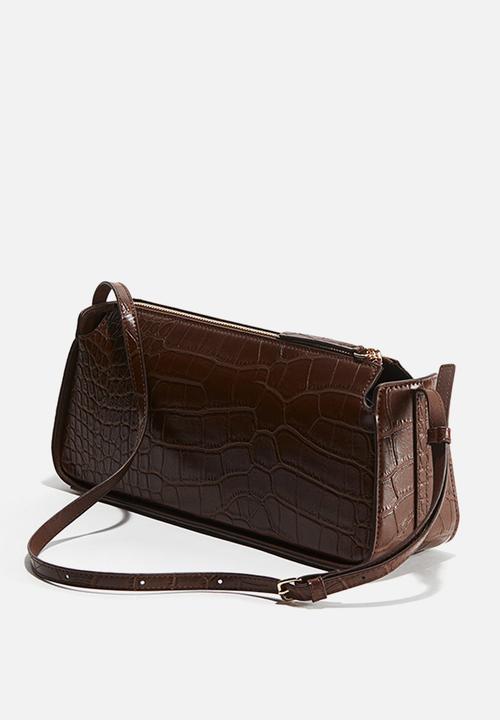 H&M - Shoulder bag - brown crocodile-patterned