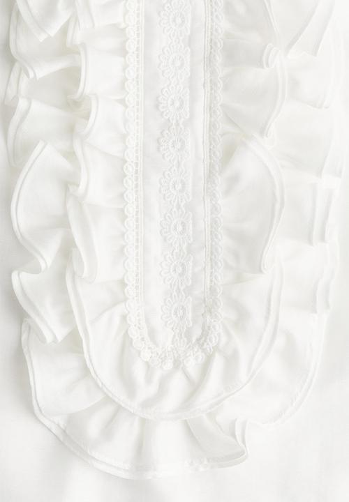 H&M - Ruffled blouse - white