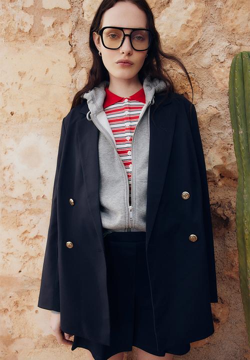 H&M - Double-breasted blazer - navy blue