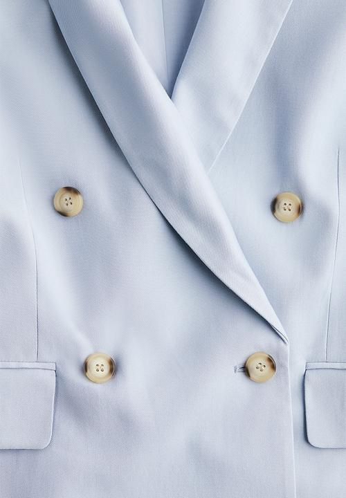 H&M - Double-breasted blazer - light blue