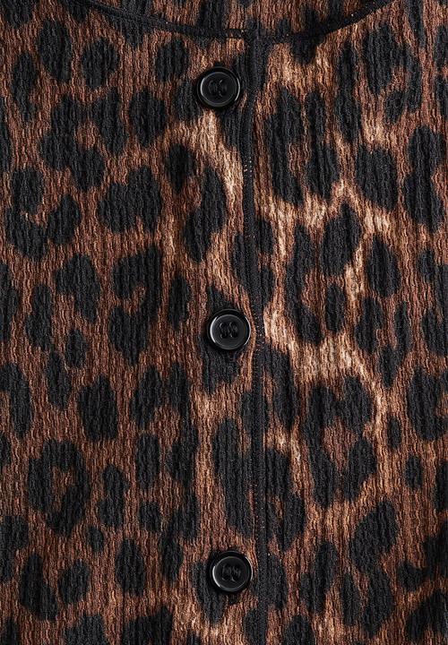 H&M - Textured jersey waistcoat - dark brown leopard print