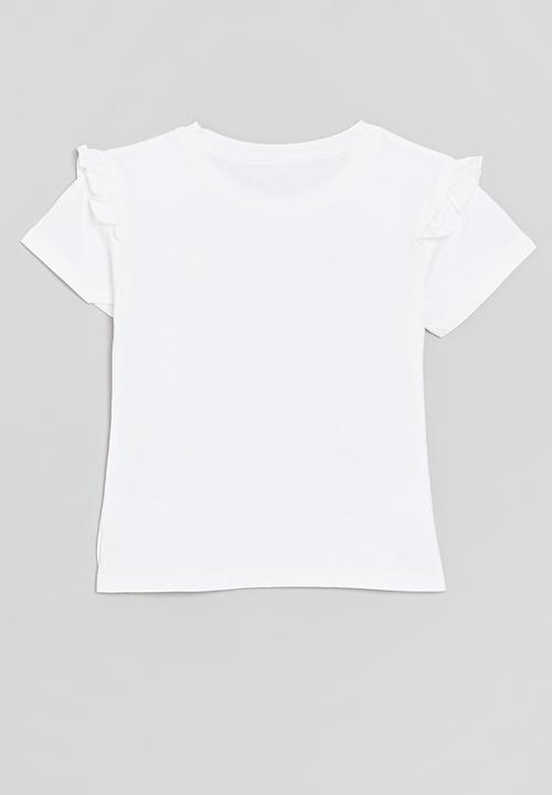 Pop Candy - Floral applique tee - white