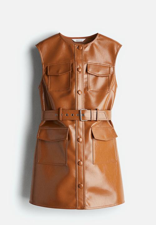 H&M - Coated cargo dress - brown