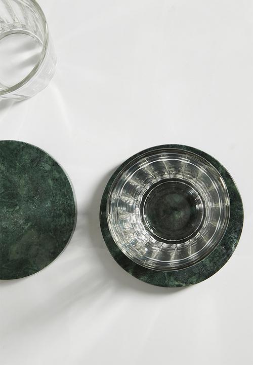 Sixth Floor - Forest marble coaster set of 4 - charcoal