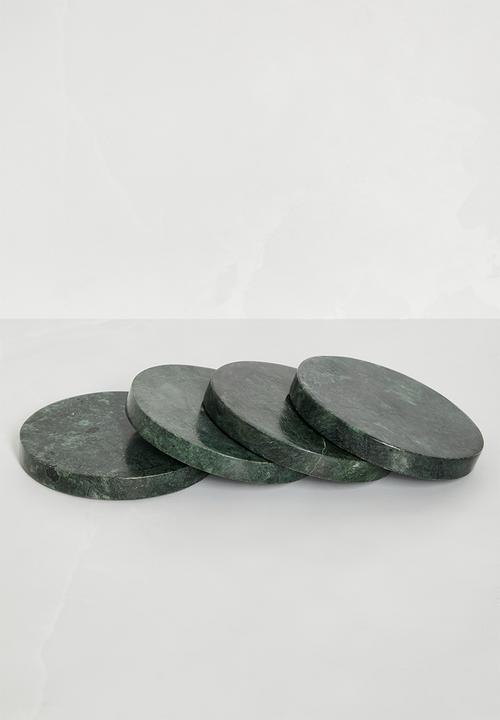 Sixth Floor - Forest marble coaster set of 4 - charcoal