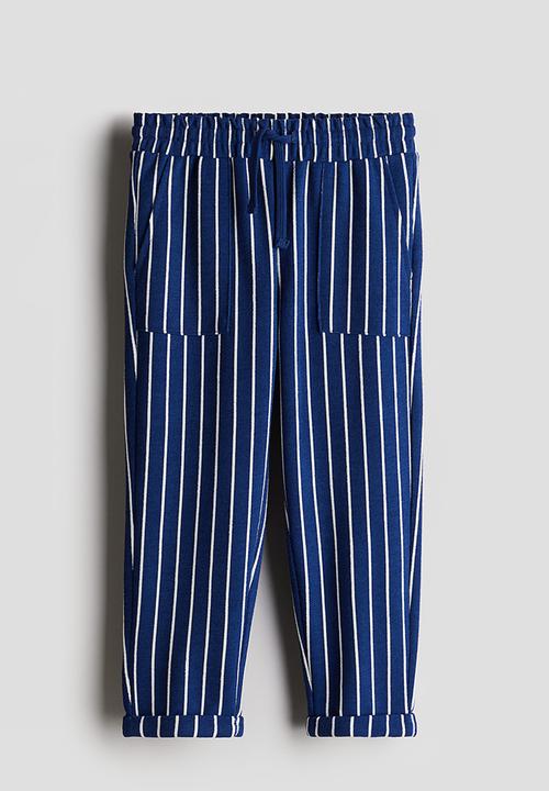 H&M - Textured jersey joggers - bright blue striped