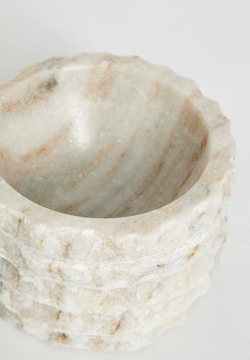 Sixth Floor - Textured sandstone pestle & mortar - Natural