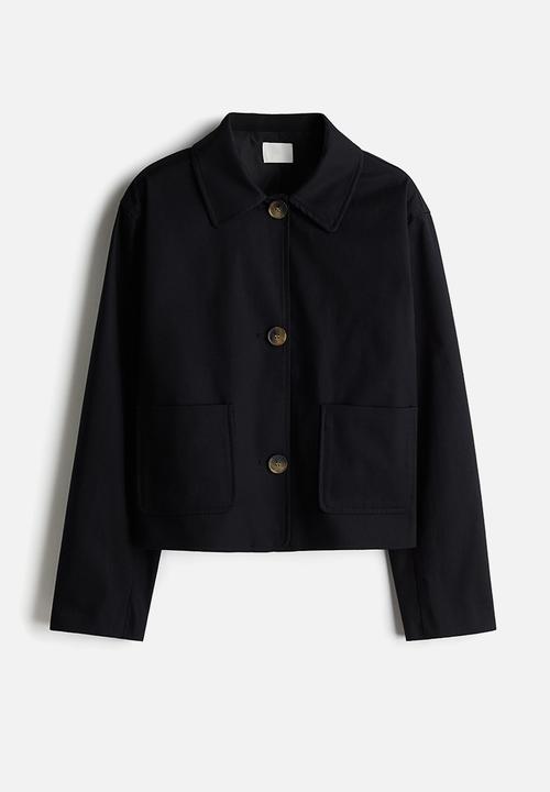 H&M - Collared twill jacket - navy blue