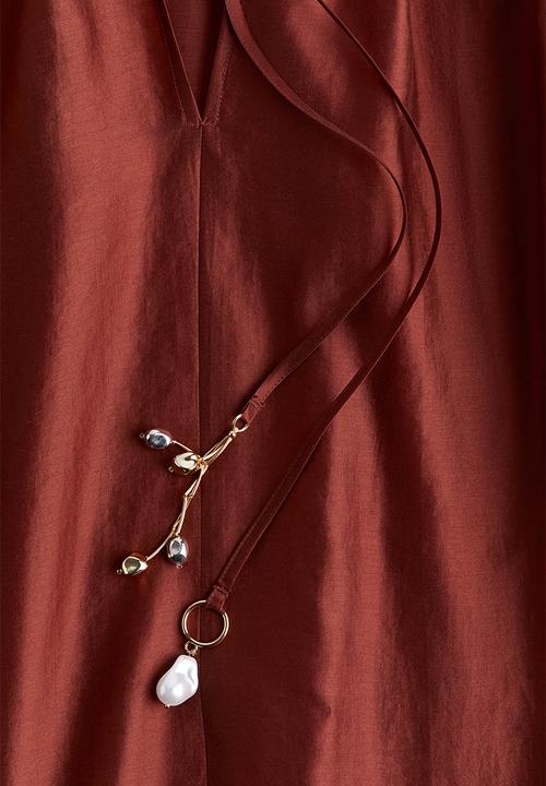 H&M - Lyocell-blend blouse - rust red
