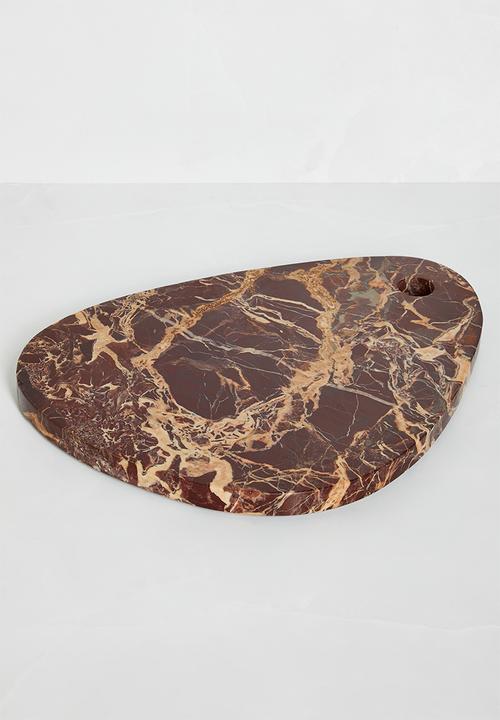 Sixth Floor - Irregular shaped marble platter - Brown