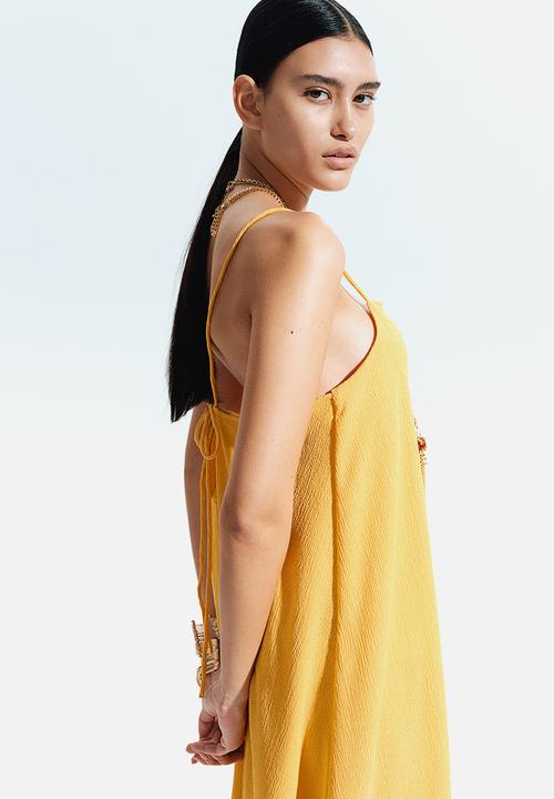 H&M - Crinkled strappy dress - yellow