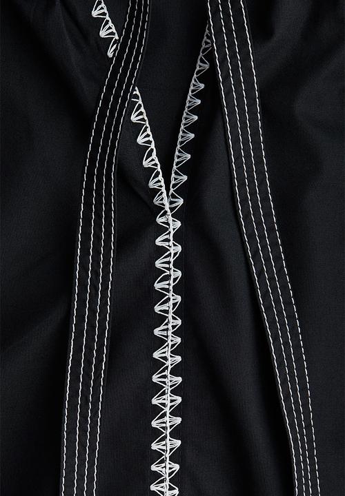 H&M - Tie-detail poplin blouse - black