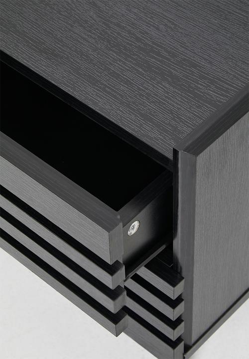Sixth Floor - Slatted Bedside Table - Black