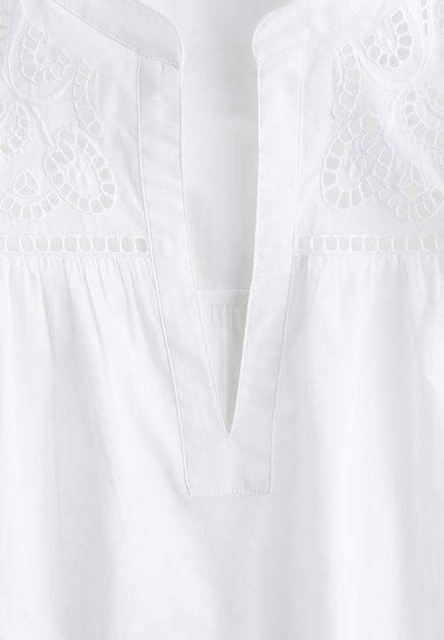 H&M - Broderie anglaise blouse - white