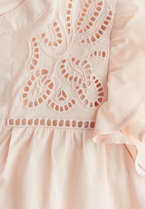 H&M - Broderie anglaise blouse - powder pink 