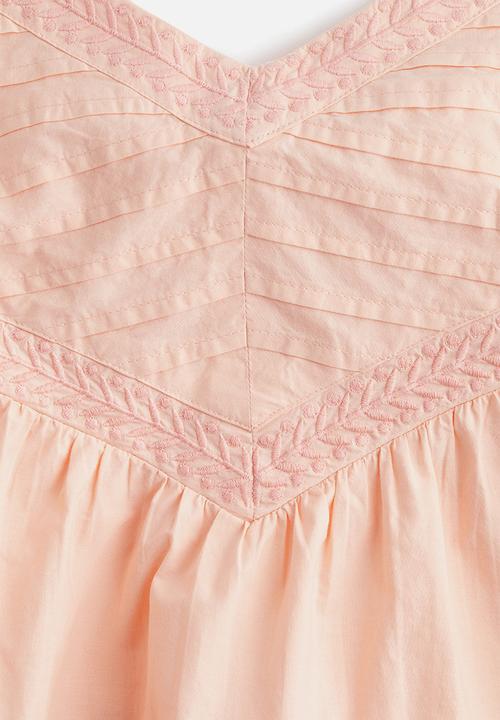 H&M - Pintucked strappy top - peach pink
