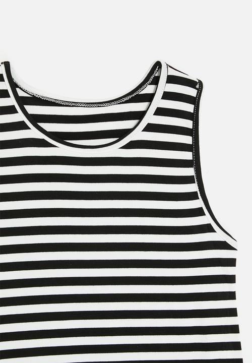 Pop Candy - Striped dress - black & white