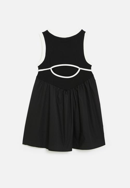 Pop Candy - Contrast trim dress - black & white