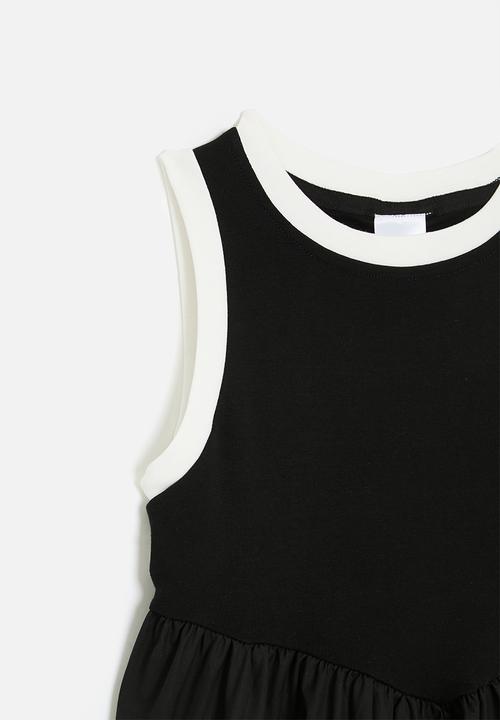 Pop Candy - Contrast trim dress - black & white