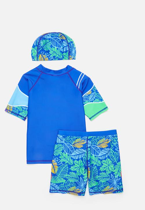 Pop Candy - 3 piece swimset - royal blue/print multi 