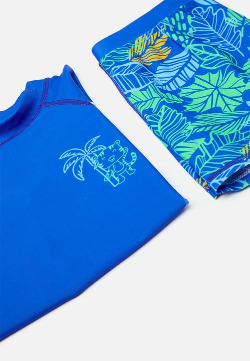 Pop Candy - 3 piece swimset - royal blue/print multi 